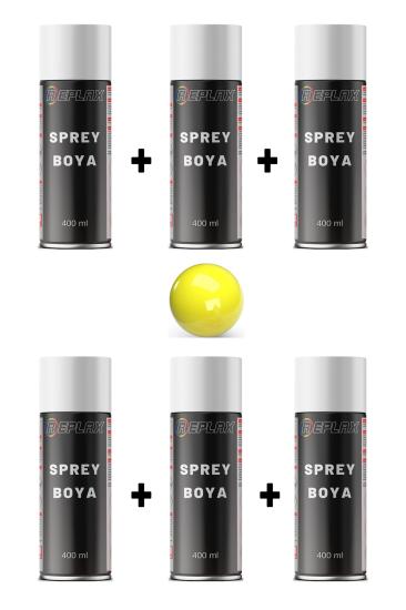 6 Adet Ral 1018 Çinko Açık Sarı Sprey Boya 400 ml