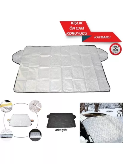 Kışlık Otomobil Araç Ön Cam Koruyucu Kar Buz Önleyici Katmanlı 150x96 Cm