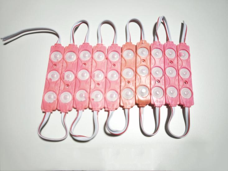 Parmak Led Lamba Pembe 3 Led 140 Lümen 12 Volt 10,lu