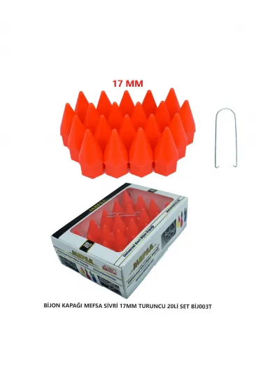 Bijon Kapağı Sivri 17 Mm Turuncu 20 Li Set