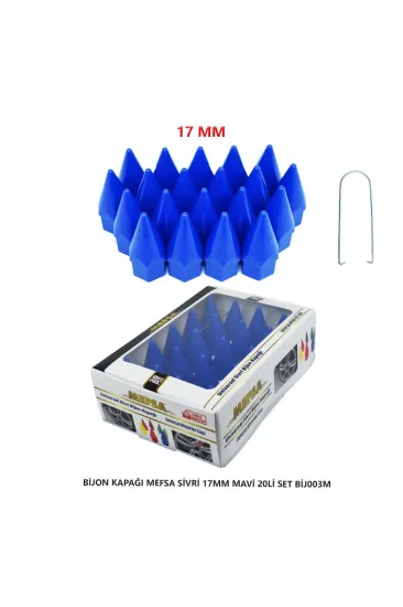 Bijon Kapağı Sivri 17 Mm Mavi 20 Li Set