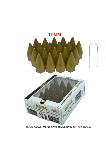 Bijon Kapağı Sivri 17 Mm Altın 20 Li Set