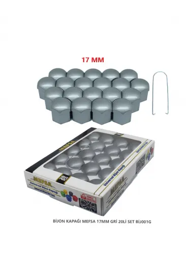 Bijon Kapağı Düz 17 Mm Gri 20 Li Set