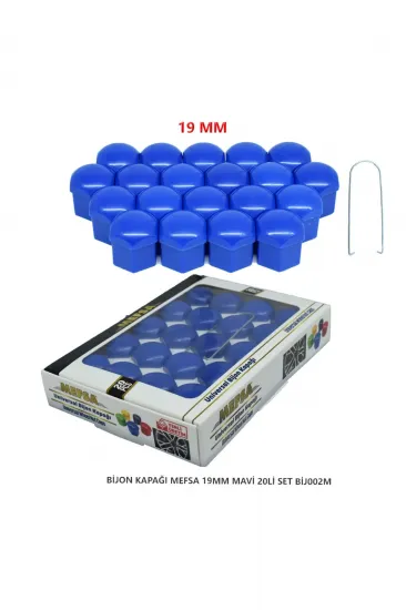 Bijon Kapağı Düz 19 Mm Mavi 20 Li Set