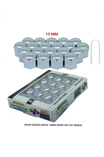 Bijon Kapağı Düz 19 Mm Krom 20 Li Set