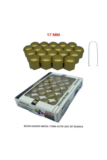 Bijon Kapağı Düz 17 Mm Altın 20 Li Set