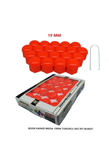 Bijon Kapağı Düz 19 Mm Turuncu 20 Li Set
