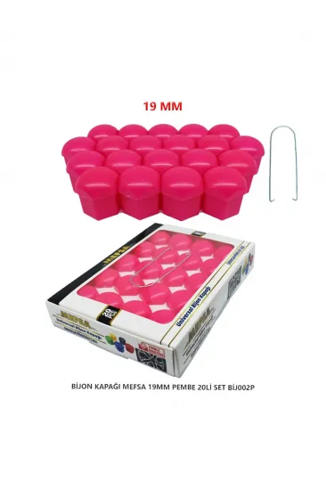 Bijon Kapağı Düz 19 Mm Pembe 20 Li Set
