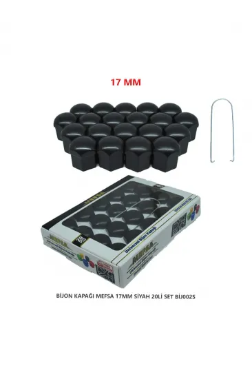 Bijon Kapağı Düz 17 Mm Siyah 20 Li Set