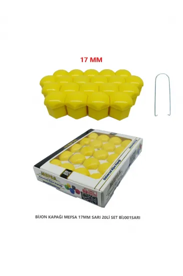 Bijon Kapağı Düz 17 Mm Sarı 20 Li Set