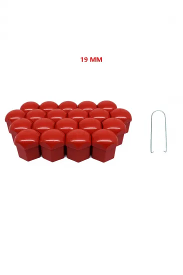 Bijon Kapağı Düz 19 Mm Kırmızı 20 Li Set