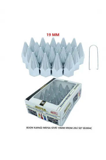 Bijon Kapağı Sivri 19 Mm Krom 20 Li Set