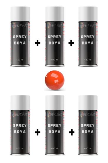 6 Adet Ral 2004 Turuncu Sprey Boya 400 ml