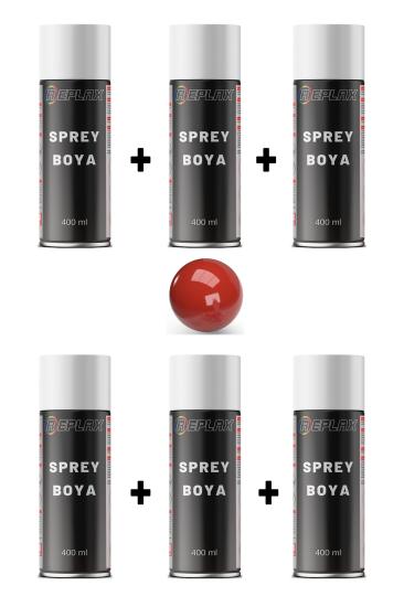6 Adet Ral 3000 Ateş Kırmızı Sprey Boya 400 ml
