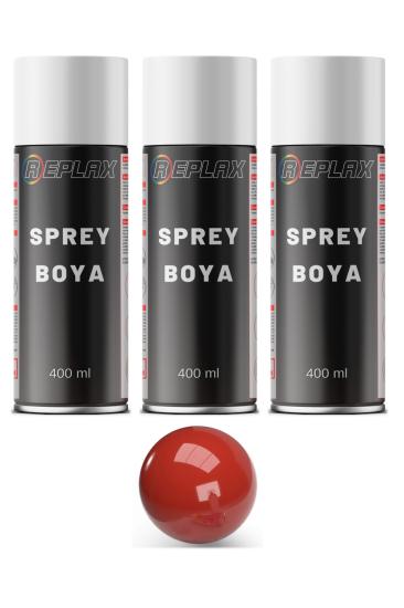 3 Adet Ral 3000 Ateş Kırmızı Sprey Boya 400 ml