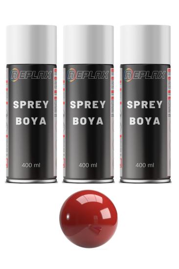3 Adet Ral 3002 Karmen Kırmızı Sprey Boya 400 ml