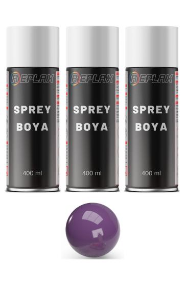 3 Adet Ral 4005 Leylak Mor Sprey Boya 400 ml