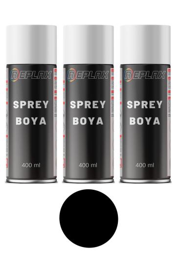 3 Adet Ral 9005 Mat Siyah Sprey Boya 400 ml