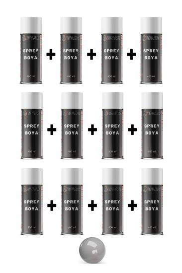 12 Adet Ral 8802 Gümüş Sprey Boya 400 Ml