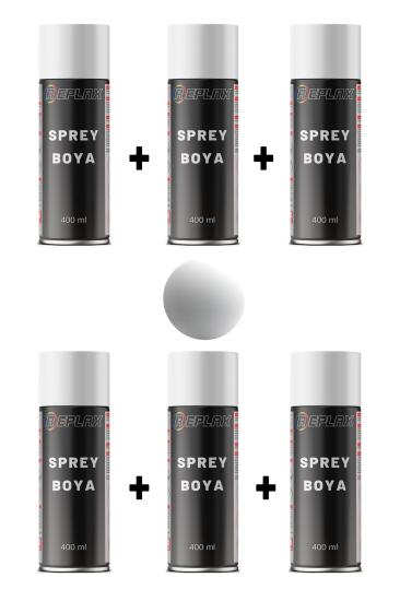 6 Adet Ral 9010 Mat Beyaz Sprey Boya 400 ml
