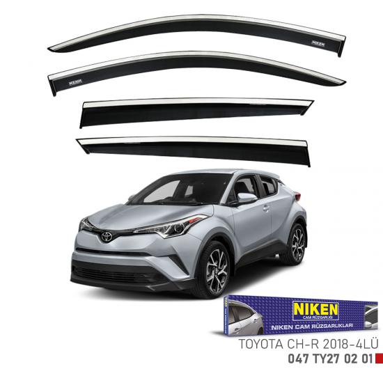 Replax Toyota Rav4 2019 Sonrası Kromlu Cam Rüzgarlığı 4Lü