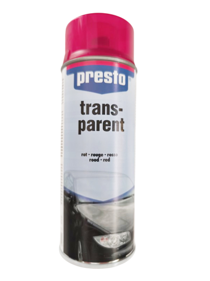 Presto Sprey Far Stop Boyası Kırmızı Transparan Boya 400 Ml.
