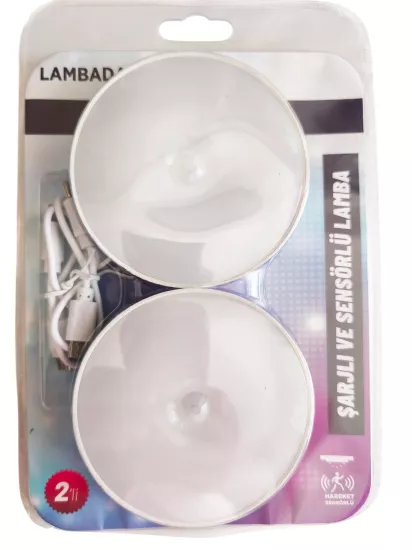 2 Adet Hareket Sensörlü Usb Şarjlı Led Işık Lamba-oda, Mutfak, Salon Ve Merdiven Işıklandırma