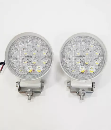 Off Road Sis Farı Çalışma Lambası Beyaz Kalın Kasa 14 Led Yuvarlak 2,li Paket Su Geçirmez Sis Lambası
