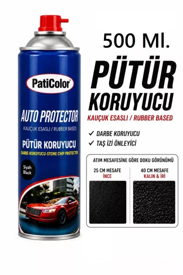 500 Ml. Siyah Sprey Pütür Oto Araç Alt Kaplama Darbe Koruyucu ptr-500ml