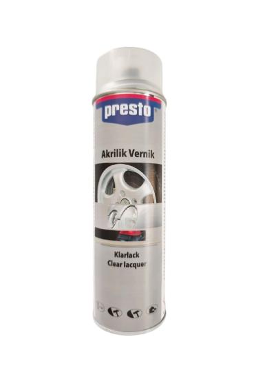 Presto 2k Parlak Şeffaf Sprey Akrilik Vernik 500 Ml.