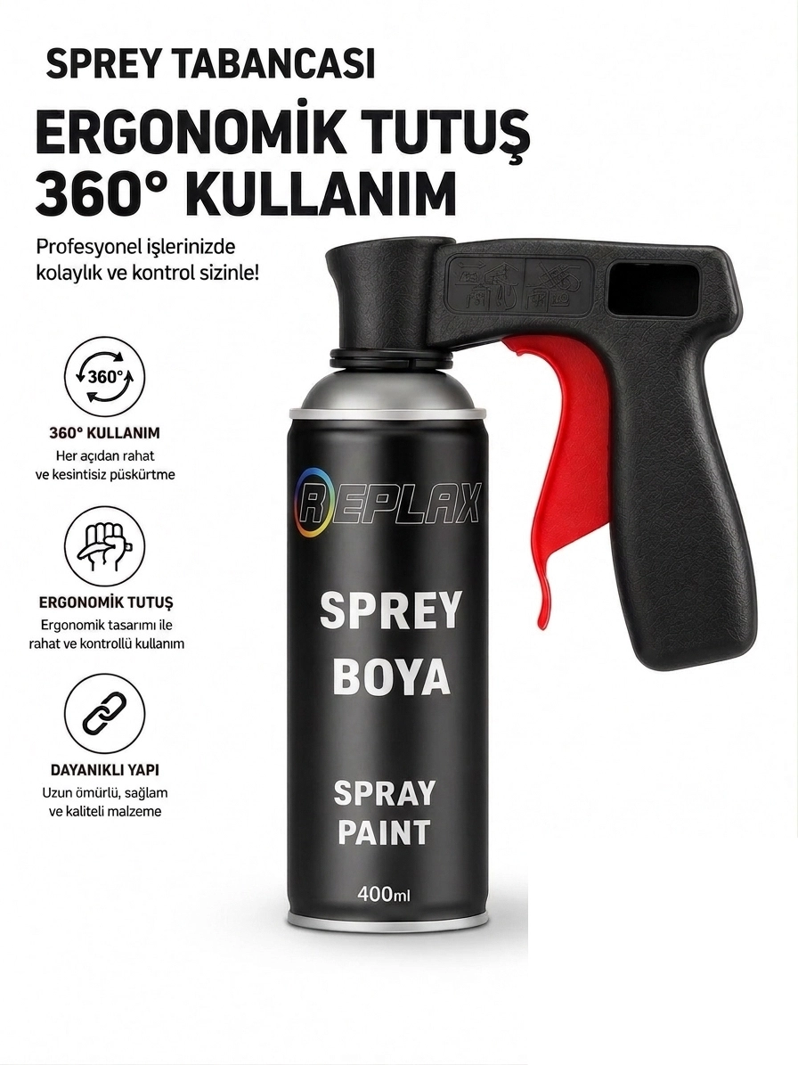 Universal Sprey Tetik Tabancası – Boya Vernik Astar Pütür Spreyler için Püskürtme Aparatı